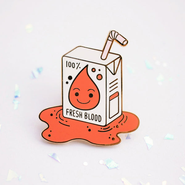 100% Fresh Blood Enamel Pin