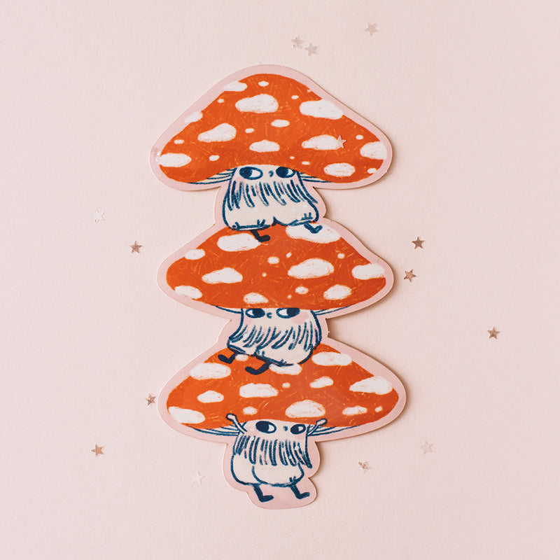 Mushroom Boys Stack Metallic Sticker