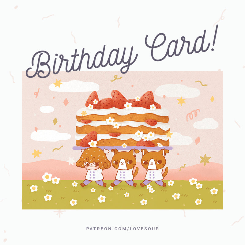 CAKE DELIVERY BIRTHDAY CARD SET OF 3
