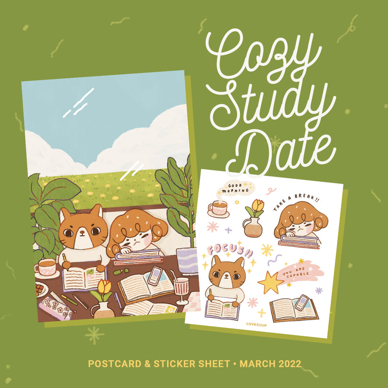 COZY STUDY DATE MARCH 2022 | HAPPY MAIL